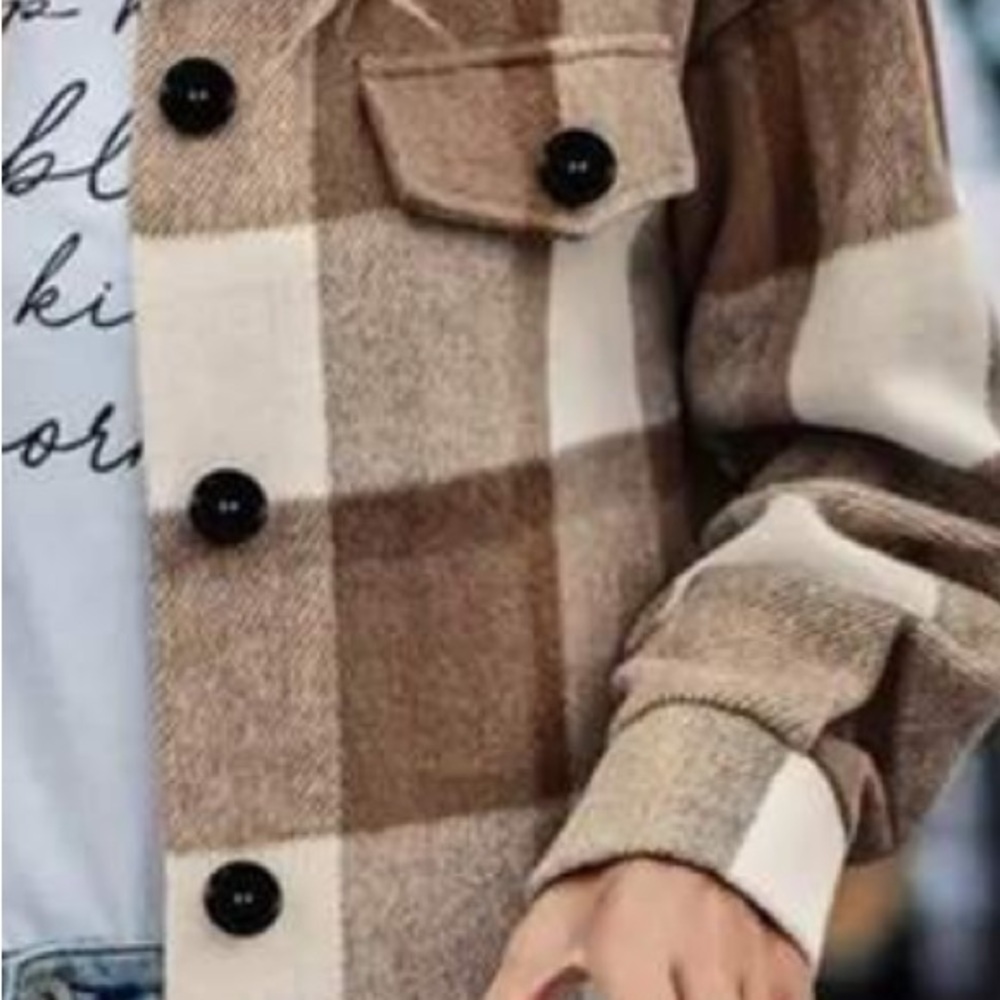 New Flannel plaid button down jacket - Picture 6 of 6